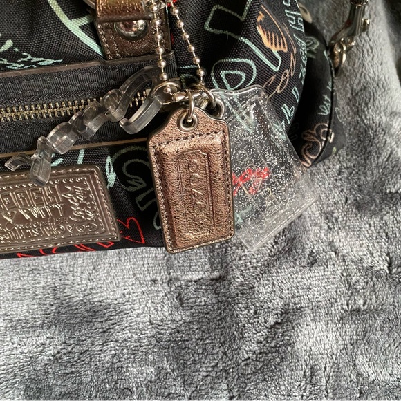 Coach Poppy Graffiti Black Multicolor Bag - Picture 7 of 10